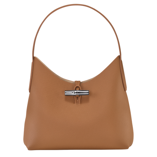 Longchamp Roseau M Leather Women\'s Shoulder Bags Beige | 932-JODMSG