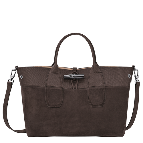 Longchamp Roseau M Leather Women's Top-handle Bags Brown | 089-SJUYWC