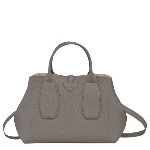 Longchamp Roseau M Leather Women's Top-handle Bags Grey | 184-DJRWQM