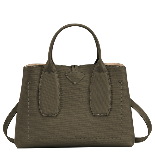 Longchamp Roseau M Leather Women's Top-handle Bags Green | 280-LMSYEB