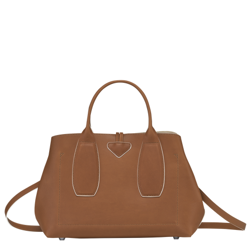 Longchamp Roseau M Leather Women's Top-handle Bags Brown | 618-ULDMIF