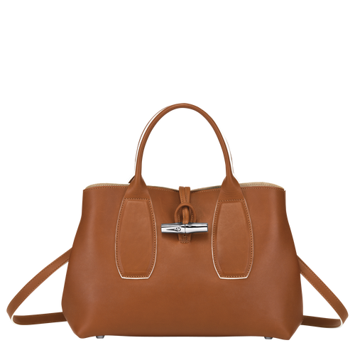 Longchamp Roseau M Leather Women\'s Top-handle Bags Brown | 618-ULDMIF