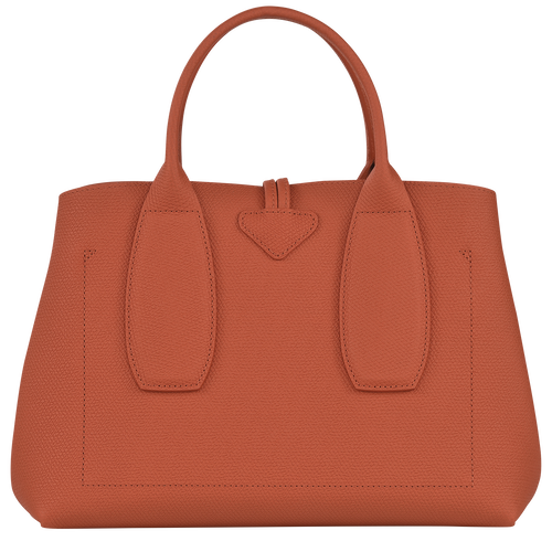 Longchamp Roseau M Leather Women's Top-handle Bags Orange | 835-DGSNVB