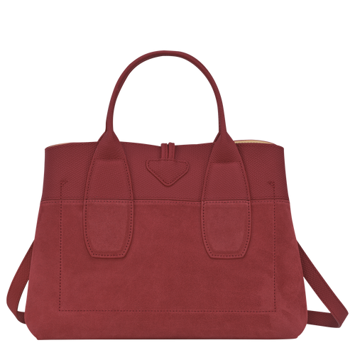 Longchamp Roseau M Leather Women's Top-handle Bags Red | 973-SOTBRE