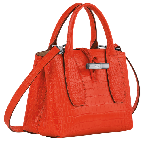 Longchamp Roseau S Leather Women's Top-handle Bags Orange | 179-NTAZPC