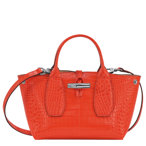 Longchamp Roseau S Leather Women's Top-handle Bags Orange | 179-NTAZPC