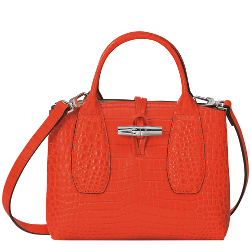 Longchamp Roseau S Leather Women\'s Top-handle Bags Orange | 179-NTAZPC