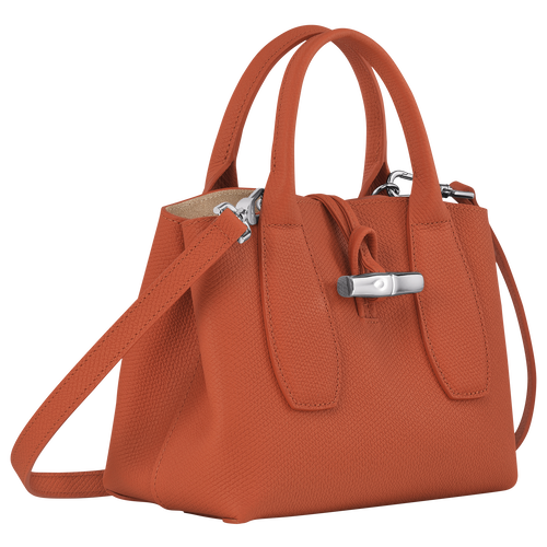 Longchamp Roseau S Leather Women's Top-handle Bags Orange | 978-VNFLYG