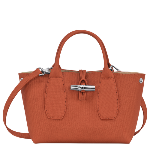 Longchamp Roseau S Leather Women's Top-handle Bags Orange | 978-VNFLYG