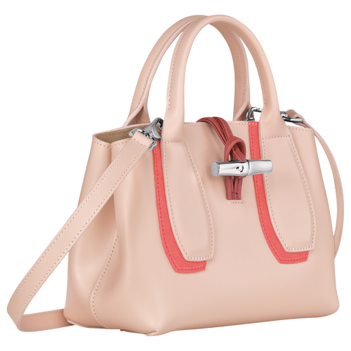 Longchamp Roseau Shadow S Leather Women's Top-handle Bags Pink | 680-NCBKGH