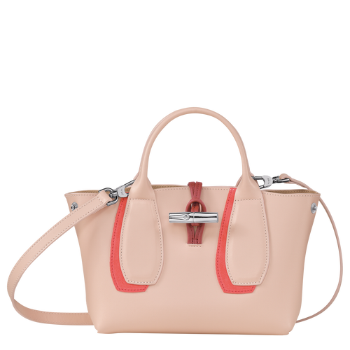 Longchamp Roseau Shadow S Leather Women's Top-handle Bags Pink | 680-NCBKGH