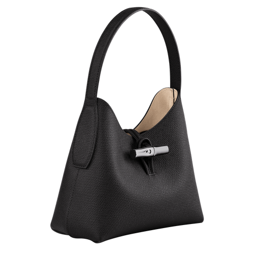 Longchamp Roseau XS Leather Women's Shoulder Bags Black | 096-XHFSMY