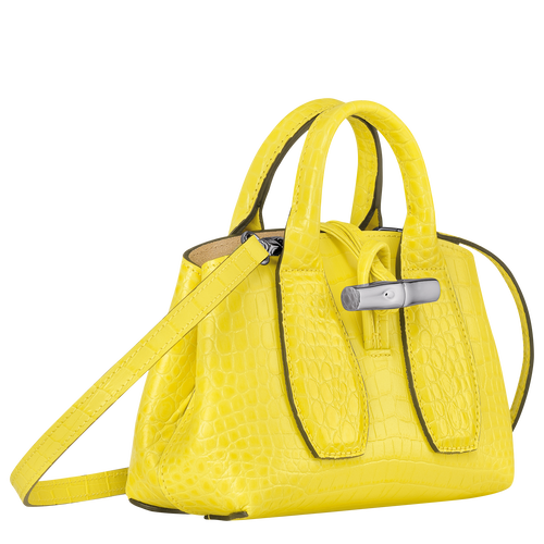 Longchamp Roseau XS Leather Women's Top-handle Bags Yellow | 827-BWAVNK