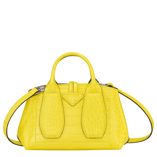 Longchamp Roseau XS Leather Women's Top-handle Bags Yellow | 827-BWAVNK