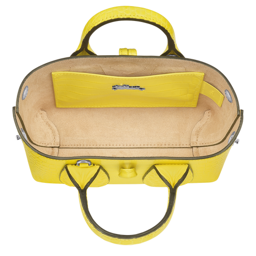 Longchamp Roseau XS Leather Women's Top-handle Bags Yellow | 827-BWAVNK