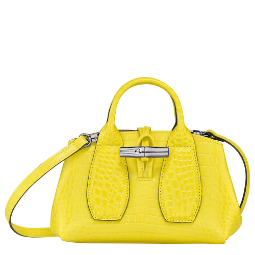 Longchamp Roseau XS Leather Women\'s Top-handle Bags Yellow | 827-BWAVNK