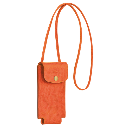 Longchamp épure Leather Women's Phone Case Orange | 201-FUNJVR