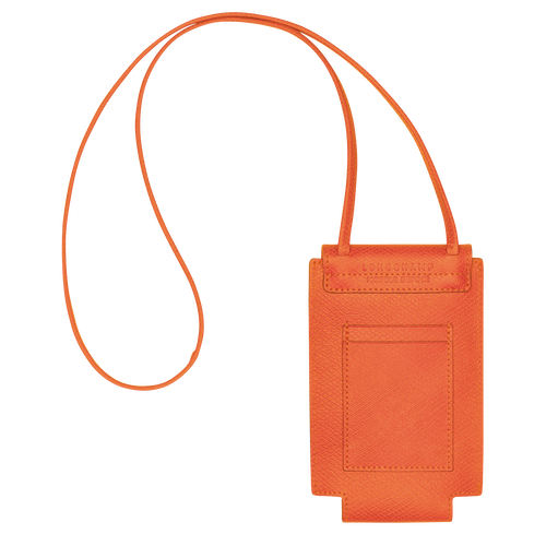 Longchamp épure Leather Women's Phone Case Orange | 201-FUNJVR