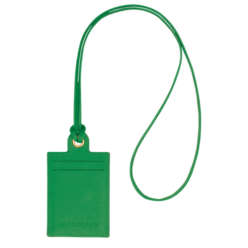 Longchamp épure Leather with necklace Men\'s Cardholders Green | 256-BDWPTC