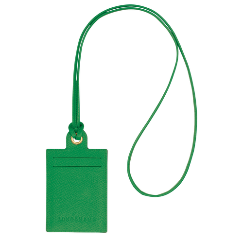 Longchamp épure Leather with necklace Women\'s Cardholders Green | 829-MSDKLQ