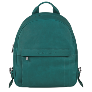 Longchamp 3D Leather Women's Backpacks Green | 625-DUWCTV