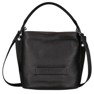 Longchamp 3D Leather Women's Crossbody Bags Black | 739-AEZDWI