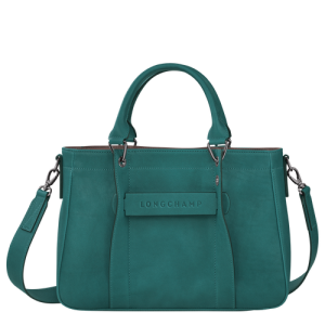 Longchamp 3D S Leather Women's Top-handle Bags Green | 687-SARUJE