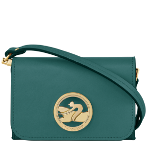 Longchamp Box-Trot Leather Women's Coin Purses Green | 631-MQGYOZ