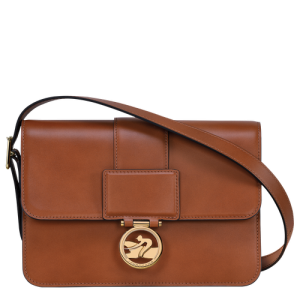 Longchamp Box-Trot M Leather Women's Crossbody Bags Brown | 250-PWRCMB