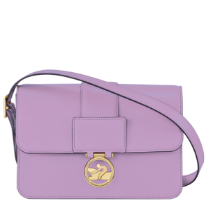 Longchamp Box-Trot M Leather Women's Crossbody Bags Purple | 451-FPUXLM