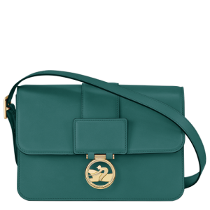 Longchamp Box-Trot M Leather Women's Crossbody Bags Green | 682-YSTOBV