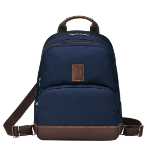 Longchamp Boxford Canvas Men's Backpacks Blue | 127-QXAMRJ