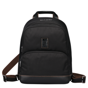 Longchamp Boxford Canvas Men's Backpacks Black | 197-LNFVGQ