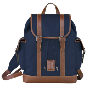 Longchamp Boxford Canvas Men's Backpacks Blue | 725-PKLZYA