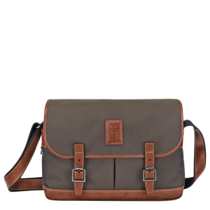 Longchamp Boxford Canvas Men's Crossbody Bags Brown | 086-GDTHXZ