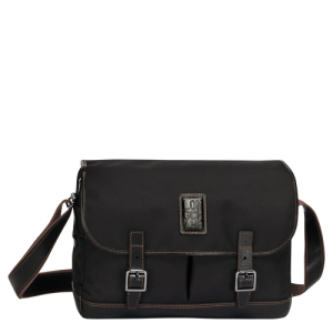 Longchamp Boxford Canvas Men's Crossbody Bags Black | 259-UYLCBR