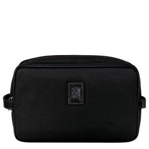 Longchamp Boxford Canvas Men's Toiletry Bags Black | 687-TQZUIB