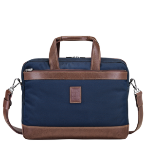 Longchamp Boxford L Canvas Men's Briefcase Blue | 192-PTUBJZ