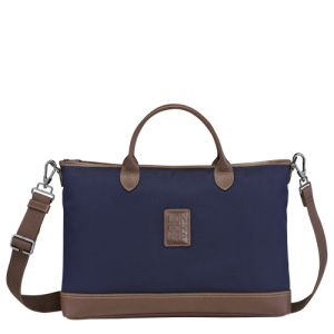 Longchamp Boxford S Canvas Men's Briefcase Blue | 031-BUSICV