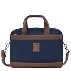 Longchamp Boxford S Canvas Men's Briefcase Blue | 578-WMAGFV