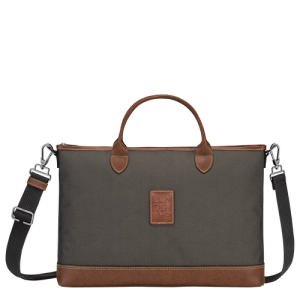 Longchamp Boxford S Canvas Men's Briefcase Brown | 784-NYFEUH