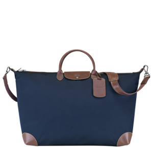 Longchamp Boxford XL Canvas Men's Travel Bags Blue | 052-OMIZSJ