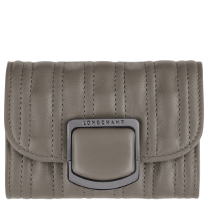 Longchamp Brioche Leather Women's Cardholders Grey | 328-RSBVWF