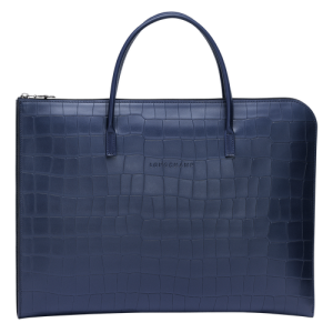 Longchamp Croco Block S Leather Men's Briefcase Blue | 825-ACTZQP