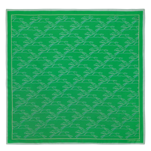 Longchamp Fall-Winter 2022 Collection Silk Women's Silk Scarves Green | 485-LDZCSQ