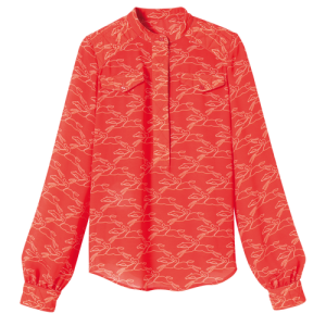 Longchamp Fall-Winter 2022 Collection Synthetic Fibres Women's Blouse Orange | 976-AJCZDY