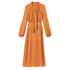 Longchamp Fall-Winter 2022 Collection Wool Women's Dress Orange | 957-IVMBWH