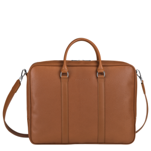 Longchamp Le Foulonné L Leather Men's Briefcase Brown | 954-UMCKED