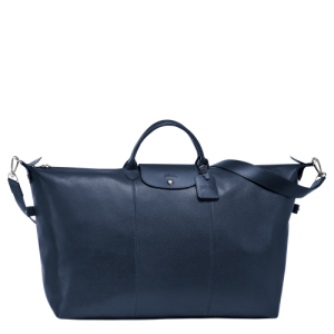 Longchamp Le Foulonné L Leather Men's Travel Bags Blue | 906-RQDOVF