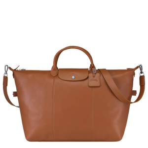 Longchamp Le Foulonné L Leather Women's Travel Bags Brown | 084-LDRFXG